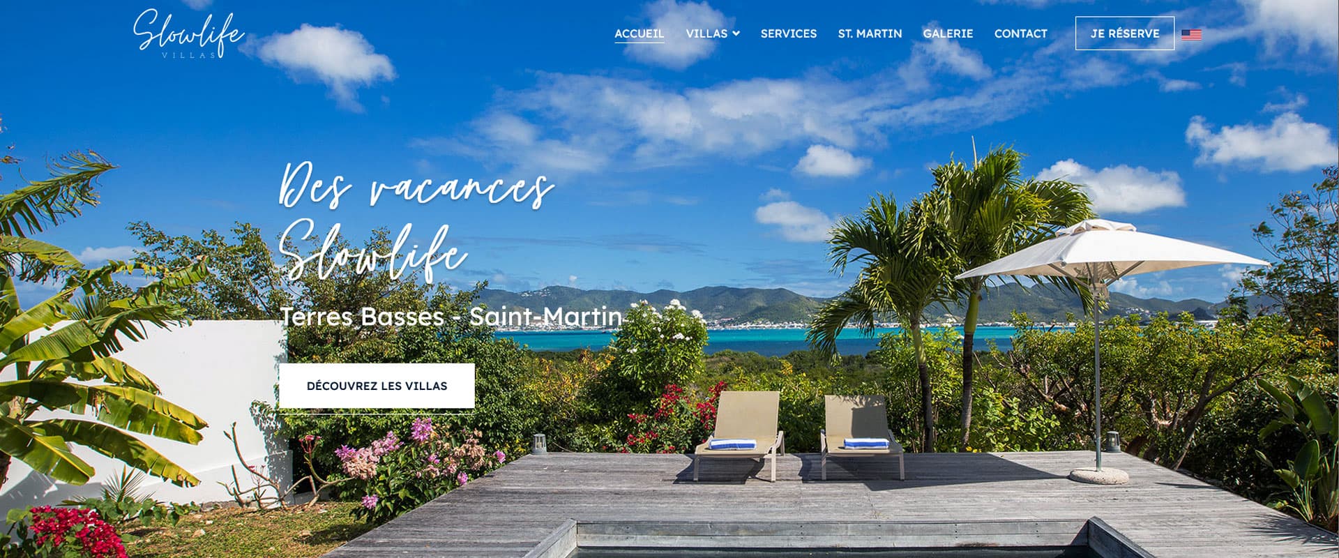 Site internet de Slowlife Villas à Saint-Martin