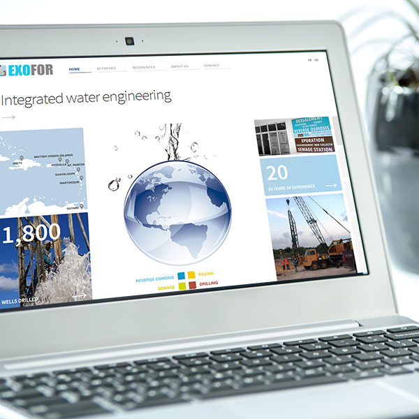 Site internet Exofor Exowater Saint-Martin - Solution pour l'eau