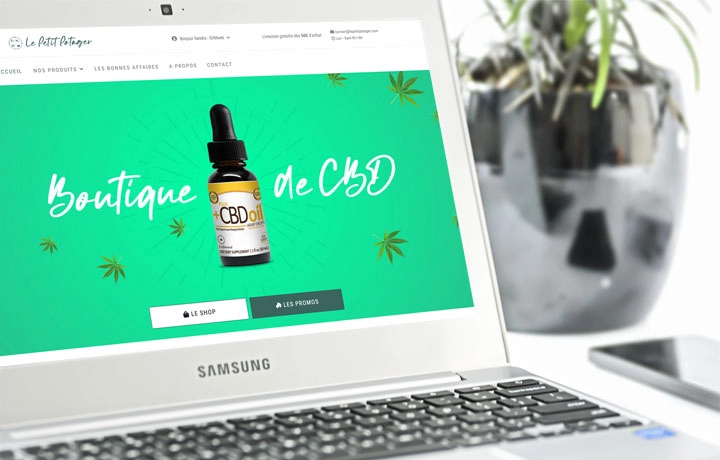 Website Le Petit Potager Annecy - Online shop selling CBD products